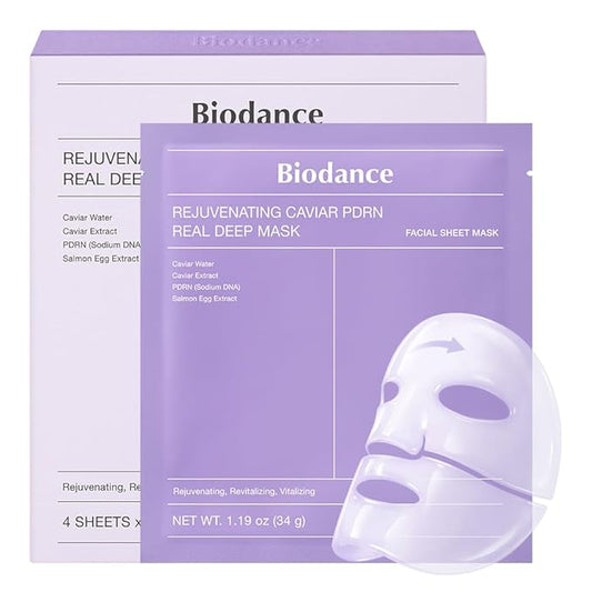 BIODANCE Rejuvenating Caviar PDRN Real Deep Mask, Overnight Hydrogel Face Mask, Skin Firming, Radiance, Enhancing Skin Recovery (1x)