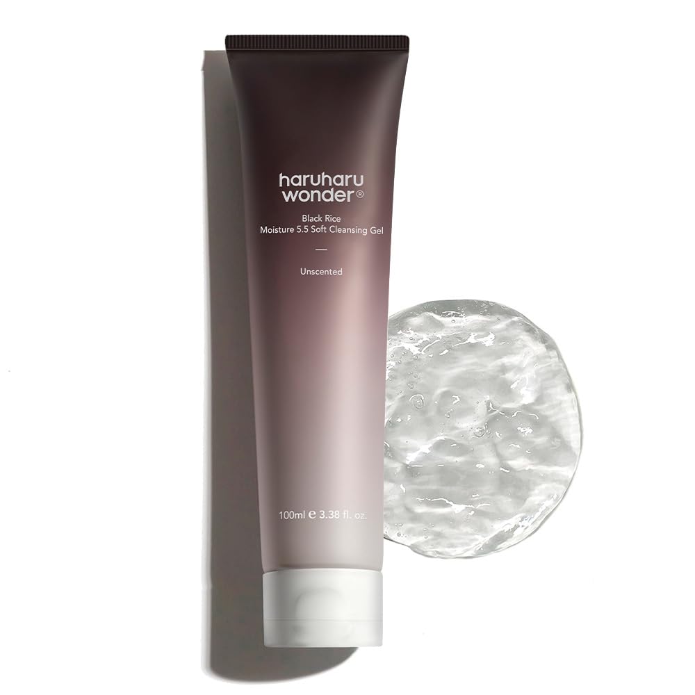HARUHARU wonder Black Rice Moisture 5.5 Soft Cleansing Gel, Gentle Daily Cleanser, Low 5.5pH, Moisture Balance, Soap Free, For Sensitive Skin, Vegan, Cruelty-Free
