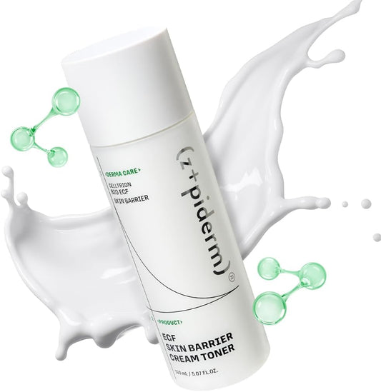 Zipiderm EGF Skin Barrier Cream Toner – Korean Milky Hydrating Toner for Dry, Sensitive & Acne-Prone Skin with Ceramides, Hyaluronic Acid, Rice Bran & Soy Protein, Moisturizing Skincare