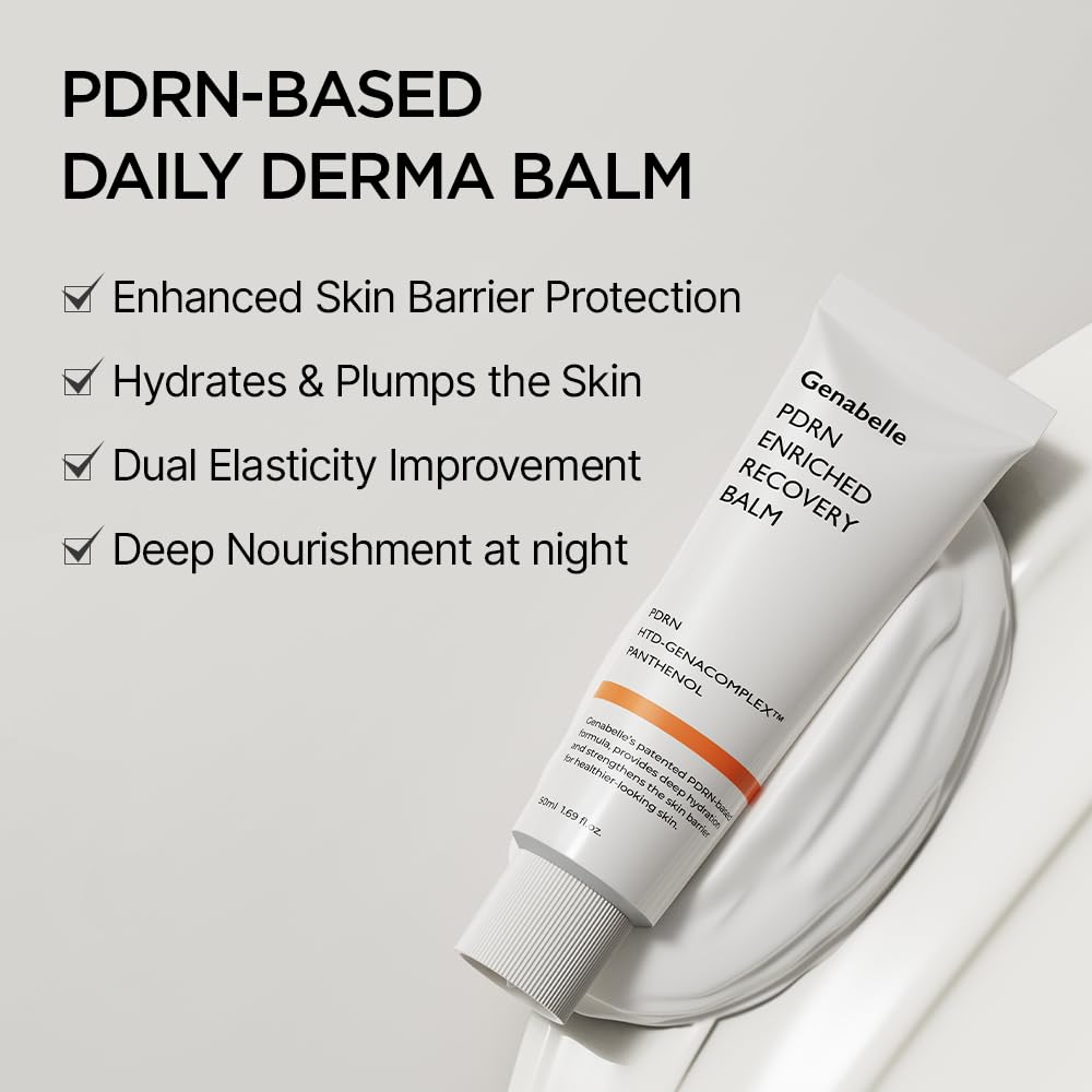 Genabelle PDRN Enriched Recovery Balm –5,000 ppm PDRN & 10,000 ppm Panthenol Soothing Repair Cream for Sensitive Skin, Hydration & Barrier Strengthening, Glass Skin, Korean Skincare