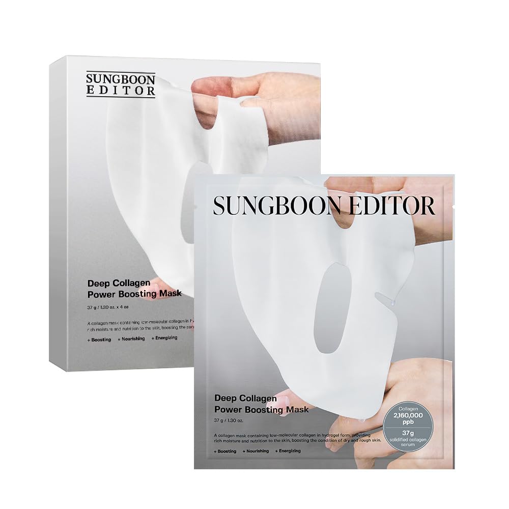 SUNGBOON EDITOR Deep Collagen (1 Mask) Overnight Mask Hydrating Mask for Glass Skin, Wrinkle Care, Firming & Pore Refining 2,160,000PPB Collagen + 9 Peptides