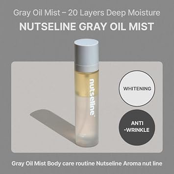 nutseline Aroma Nut Gray Body Mist 130ml Korean Skin Care – Hydrating & Refreshing Aromatherapy Body Mist, Nutri-Oils for Skin Moisture & Radiance, Relaxing Fragrance containing 17 amino acids