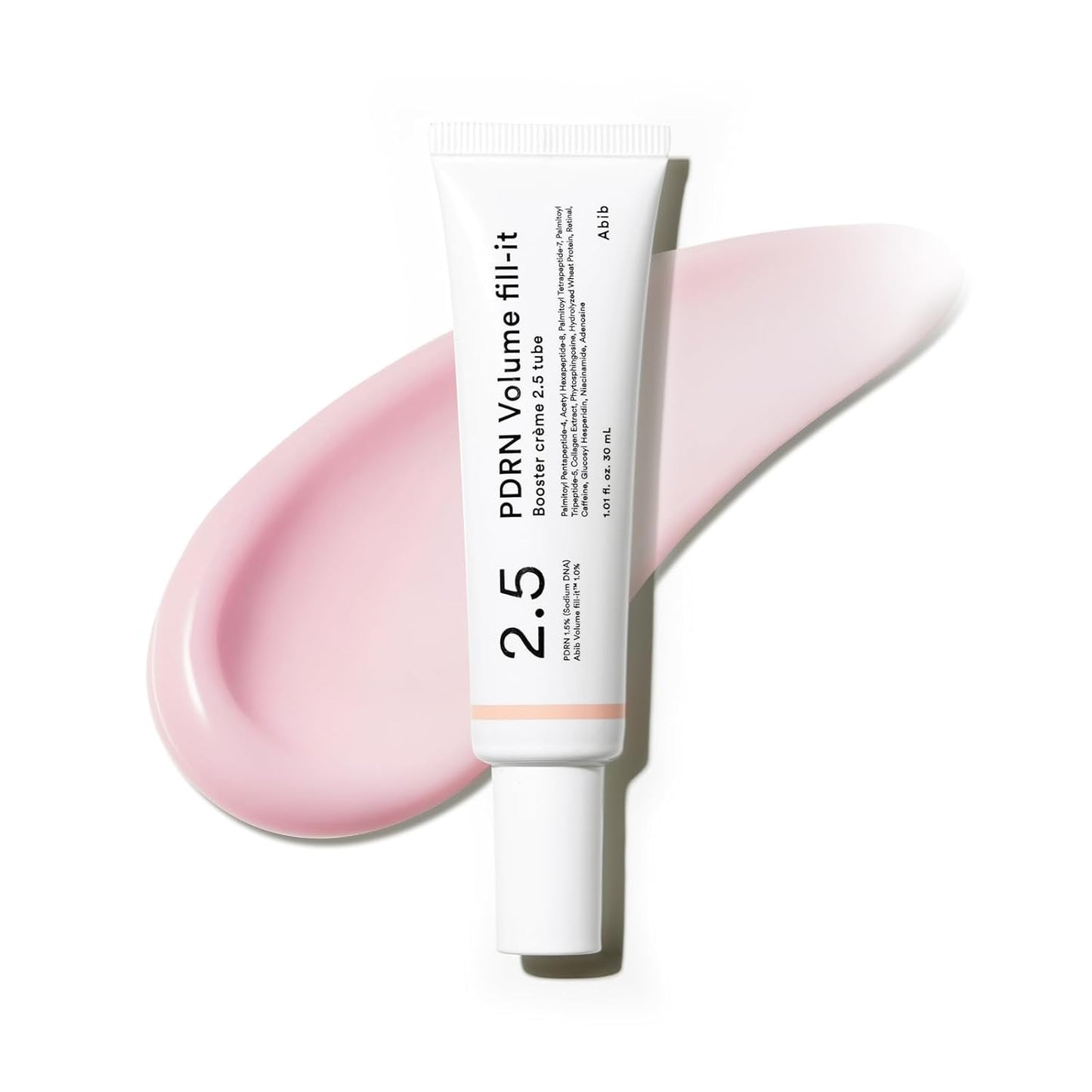 Abib PDRN Volume fill-it Booster Cream 2.5 tube | Facial Volume Plumping with PDRN 15,000ppm Peptides Retinal | For Forehead, Smile Lines & Neck Wrinkles | Anti-Aging Firming