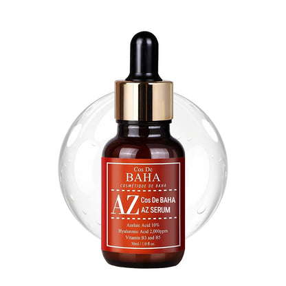 Cos De BAHA Premium Azelaic Acid 10% Serum 1 Fl Oz – Niacinamide & Panthenol Face Serum for Blemish-Prone, Redness-Prone & Oily Skin – Lightweight Aloe-Based Korean Skincare