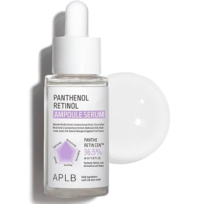 APLB Panthenol Retinol Ampoule Serum - PANTHE RETIN CEN Korean Skincare, Deep hydration, Elasticity care, Sensitive skin, Wrinkle care, Revitalize for gentle and improve skin texture
