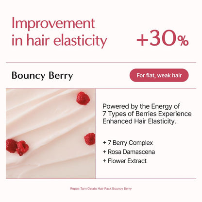 lilyeve REPAIRTURN Bouncy Berry Gelato Hair Pack, Milk Protein