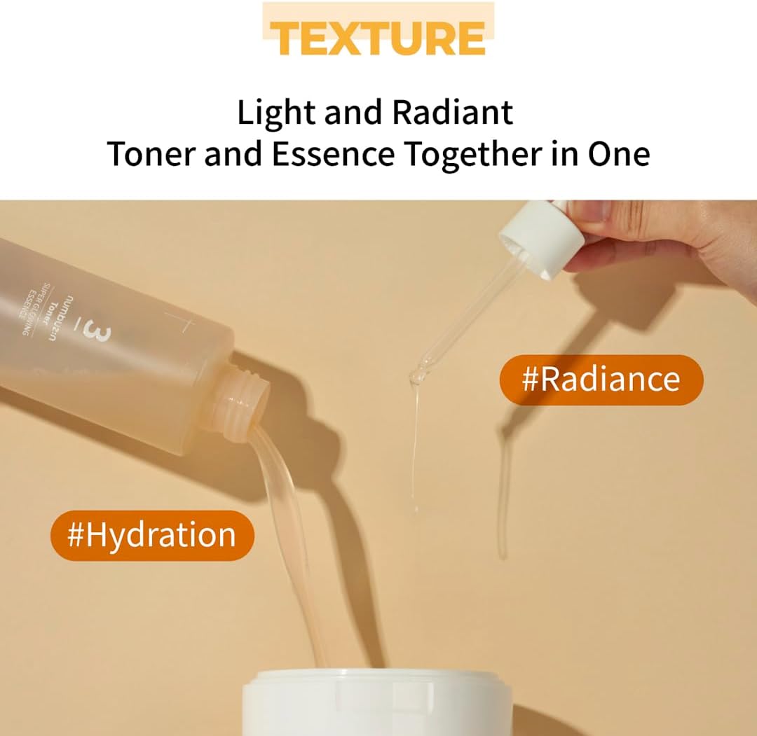Numbuzin No.3 Toner Pads, Radiance Glowing Jumbo Essence Pad, Clear Glowing Skin, Texture Care, Biodegradable Vegan, bifida, Niacinamide