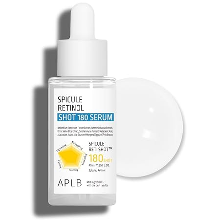 APLB Spicule Retinol Shot 180 Serum - SPICULE RETI SHOT, Korean Skincare, Gentle Exfoliation, Wrinkle Care, Long lasting hydration, Revitalize for gentle and improve skin texture