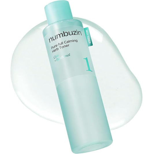 numbuzin No.1 Pure-Full Calming Herb Toner -  Breakouts, Redness, Excess Oil Control, Centella Asiatica, Heartleaf, Licorice Root, Acne-Prone, Sensitive Skin