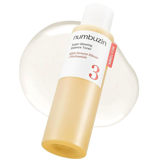 numbuzin No.3 Super Glowing Essence Toner - Fermented Toner for Skin Glow & Texture, Bifida, Niacinamide, Hydrating, Radiance-Boosting Essence, Pore Reset