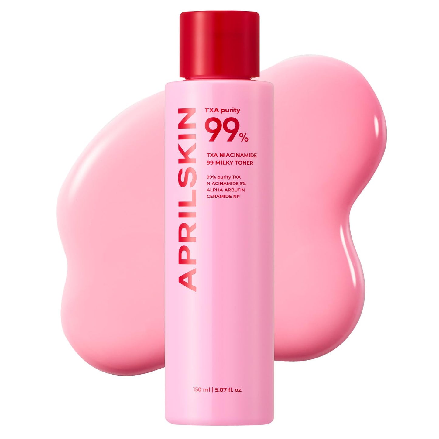 APRILSKIN TXA + Niacinamide 99 Pink Milky Toner, 99% High-Purity TXA 3%+ Niacinamide 5% for Brightening, Highly Concentrated Cream Toner, Deep Moisturizing Formula for Dull Skin