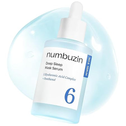 numbuzin No.6 Deep Sleep Mask Serum - Iceland Glacier Water for Instant and Long-lasting Hydration with Hyaluronic Acid & Niacinamide for Dry Skin