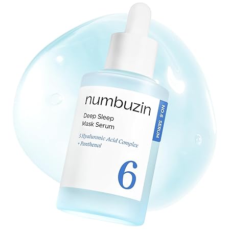numbuzin No.6 Deep Sleep Mask Serum - Iceland Glacier Water for Instant and Long-lasting Hydration with Hyaluronic Acid & Niacinamide for Dry Skin