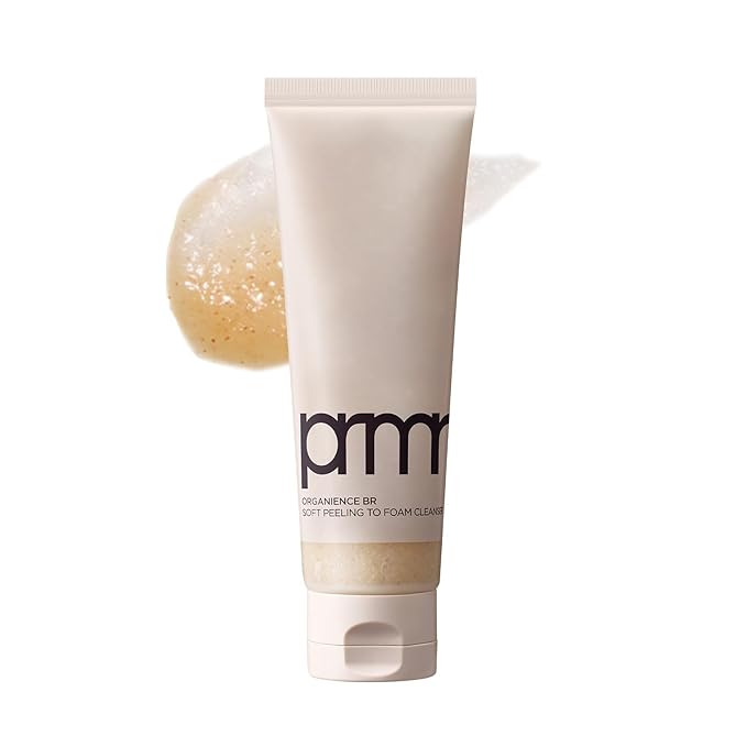 PRIMERA PRMR Organience Peeling Foam - Korean Gentle Cleanser Face Wash, 2 in 1 Facial Scrub for Exfoliating and Daily Pore Cleaning, Sensitive Skin Friendly