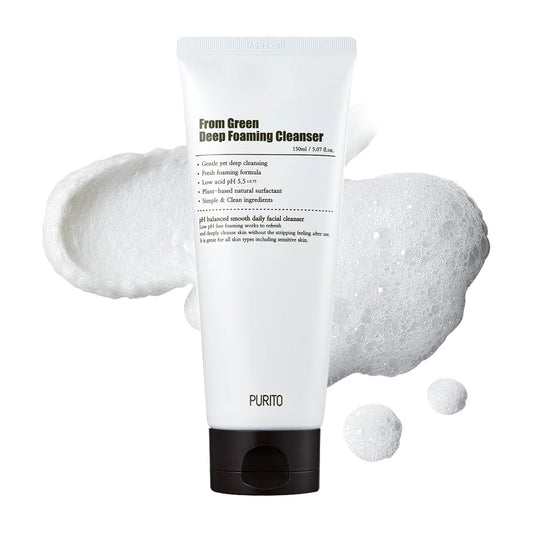 PURITO From Green Deep Foaming Cleanser, plant-based, natural ingredients, cruelty-free, Vegan
