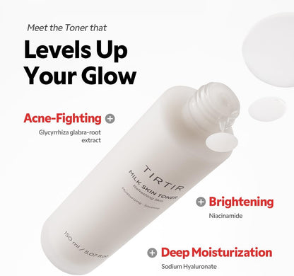 TIRTIR Milk Skin Rice Toner - Deep Moisturizing, Hydrating and Refreshing for face, Niacinamide, Ceramide, Rice Bran Extract, Nature-Oriented Ingredients, Korean Skin Care, Vegan