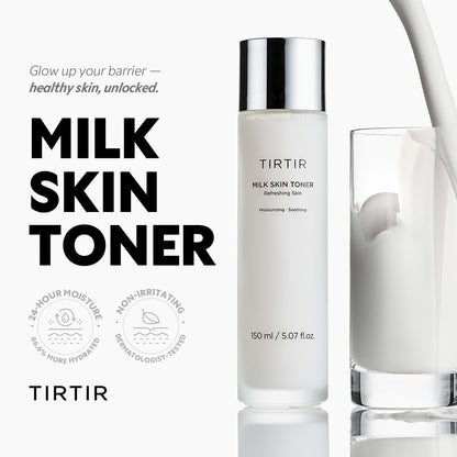 TIRTIR Milk Skin Rice Toner - Deep Moisturizing, Hydrating and Refreshing for face, Niacinamide, Ceramide, Rice Bran Extract, Nature-Oriented Ingredients, Korean Skin Care, Vegan