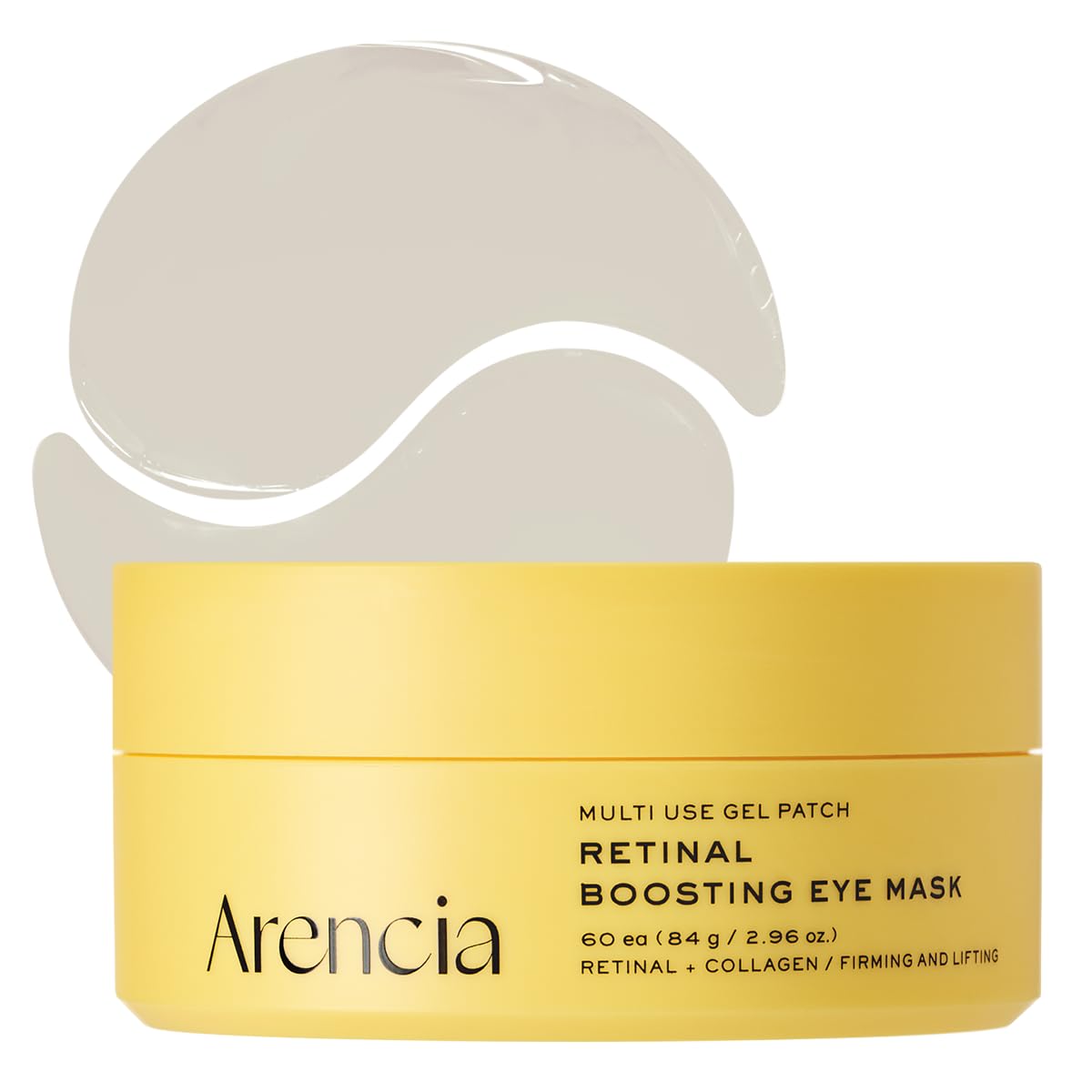 ARENCIA Retinal Boosting Eye Patch, Hydrogel Under Eye Mask with Peptides for Dark Circles, Puffiness, Fine Lines, 60 Patches