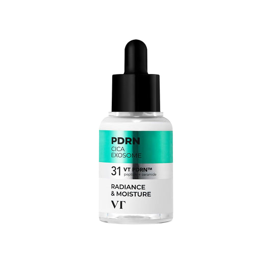 VT COSMETICS PDRN Cica Exosome Ampoule, Firming Serum with Peptide & Ceramide for Anti-Aging, Wrinkle Care, Plumping, Hydration & Radiant Glow, For All Skin Types, Korean Skincare
