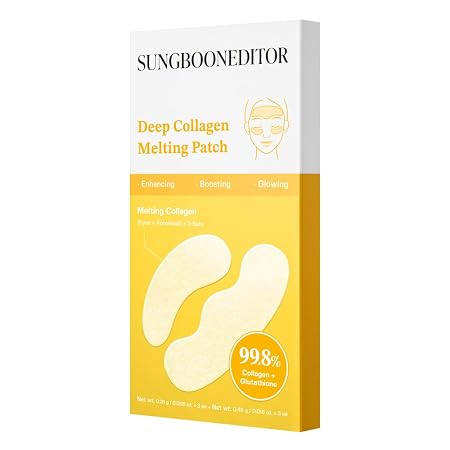 SUNGBOON EDITOR Deep Collagen Melting Eye Patch with Glutathione, Hydrating Under Eye Treatment for Fine Lines & Firm-Looking Skin