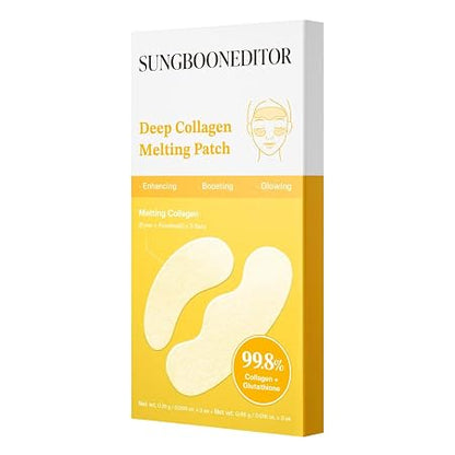 SUNGBOON EDITOR Deep Collagen Melting Eye Patch with Glutathione, Hydrating Under Eye Treatment for Fine Lines & Firm-Looking Skin