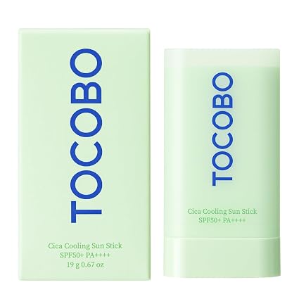 TOCOBO Cica Cooling Sun Stick SPF50+ PA++++ 1.69 fl. oz - Fermented Cica Complex, Cooling Sun Stick, Reduces Skin Temperature, Quick Soothing, Lightweight and Moisturizing Sun Stick