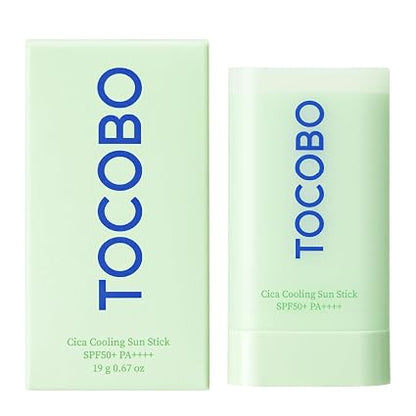 TOCOBO Cica Cooling Sun Stick SPF50+ PA++++ 1.69 fl. oz - Fermented Cica Complex, Cooling Sun Stick, Reduces Skin Temperature, Quick Soothing, Lightweight and Moisturizing Sun Stick