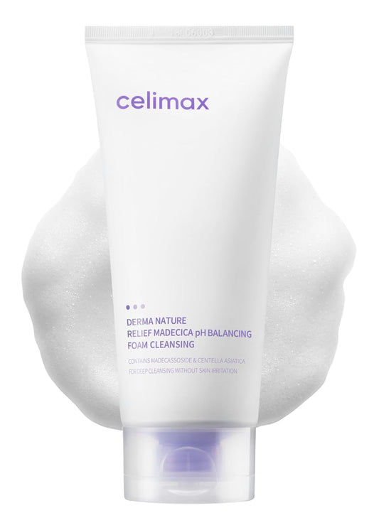 celimax Derma Nature Relief Madecica pH Balancing Foam Cleansing | Foaming Face Wash Cleanser, Hydrating, Soothing, Moisturizing