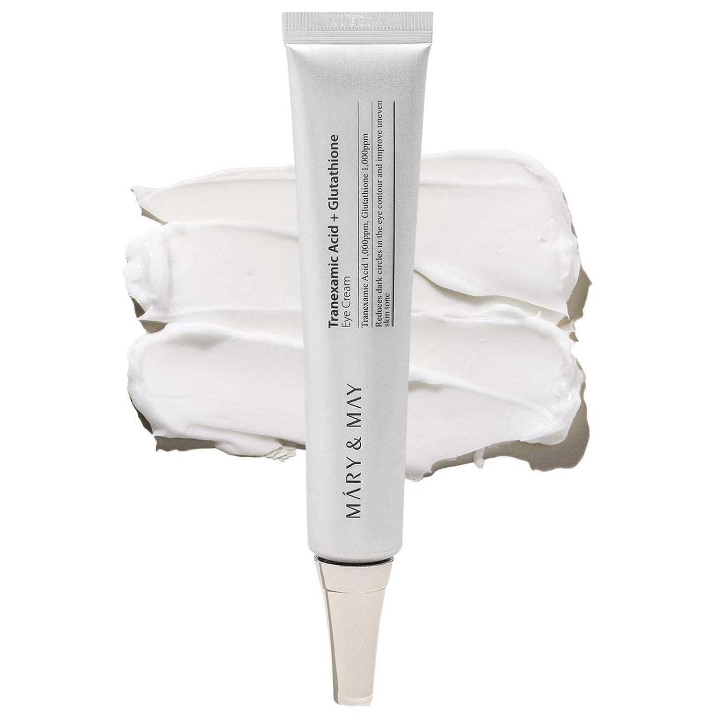 Mary&May Tranexamic Acid + Glutathione Eye Cream (30g) - Korean Skincare for Dark Circles & Uneven tone - Fragrance-Free Under Eye Cream for Dark Spots & Hyperpigmentation