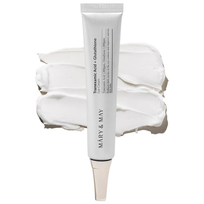 Mary&May Tranexamic Acid + Glutathione Eye Cream (30g) - Korean Skincare for Dark Circles & Uneven tone - Fragrance-Free Under Eye Cream for Dark Spots & Hyperpigmentation