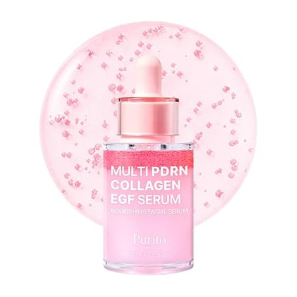 PURITO Multi PDRN + Collagen + EGF Revitalizing Facial Serum | for Glass Skin, Radiance, Elasticity & Hydration | 99% Pure PDRN Complex, Firming & Brightening Booster