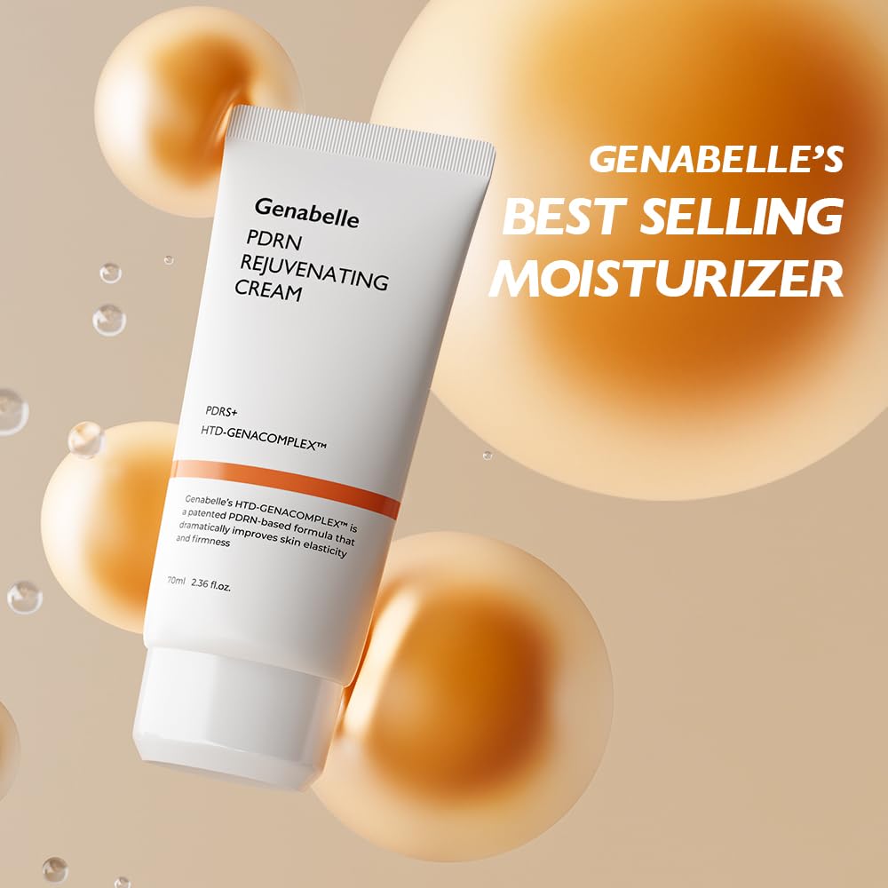 Genabelle PDRN Rejuvenating Cream - 1,000ppm PDRN Salmon DNA and Patented HTD-GENACOMPLEX for Skin Elasticity, Glass Skin - Ceramide and Tripeptide-1 Face Moisturizer