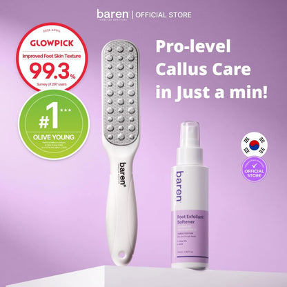 Baren Foot Callus Remover Kit, Instant Peeling Spray & Foot File for Heels