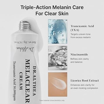 Dr.Althea Melaclear Cream, Korean Vegan Skin Care, 0.70 Fl Oz Tranexamic Acid (TXA) & Niacinamide to Help Refine Uneven Skin Tone, Face Moisturizer for Dark Spot & Hyperpigmentation Care