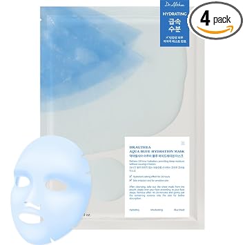 Dr.Althea Aqua Blue Hydration Mask (1 Mask), Korean Vegan Skin Care Reduce Facial Puffiness with Tannins, Sheet Mask for Long-Lasting Hydration