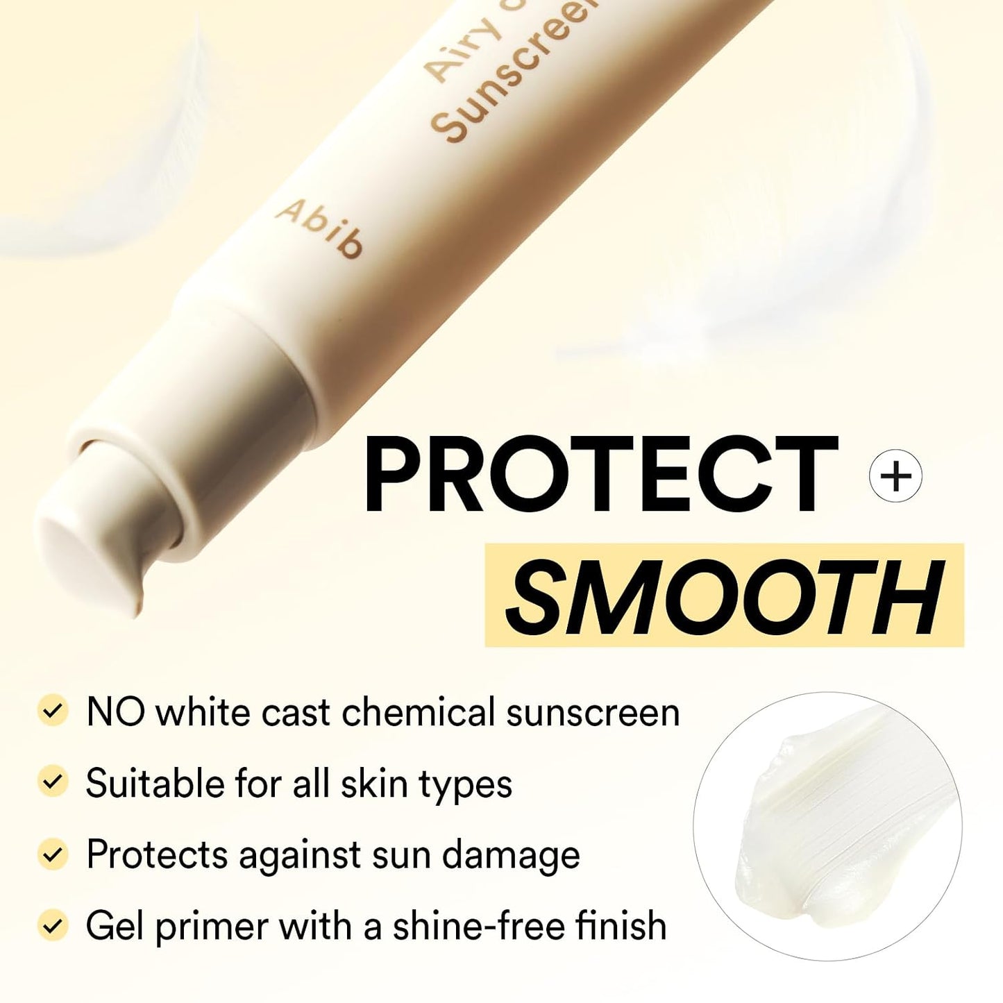 Abib Airy Clear Sunscreen Gel SPF 30, Semi-matte, Pore-smoothing Primer with SPF, Korean Suncreen with No White Cast, Suncare, Skincare