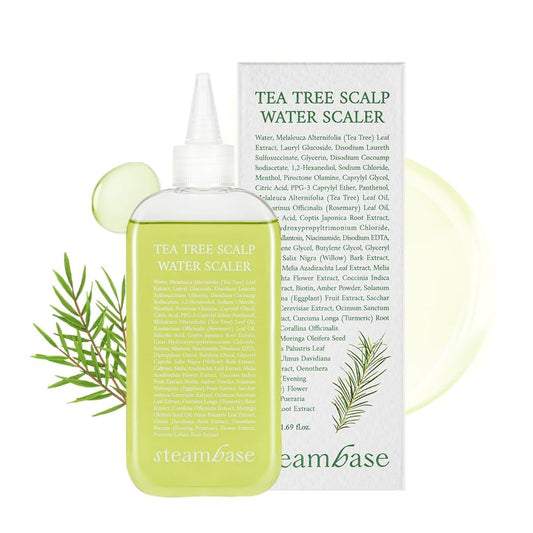 Steambase Tea Tree Scalp Water Scaler Treatment - Purifies and Exfoliates Oily Scalp, Natural BHA & Tea Tree, Removes Odor & Buildup, Hypoallergenic Exfoliator