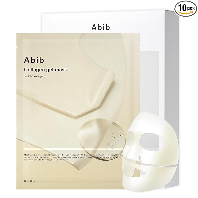 Abib Vegan Collagen Gel Mask Jericho Rose Jelly (1 mask)- I Korean Vegan Collagen, Cooling Nourishing Hyaluronic Acid Hydrogel Face Mask
