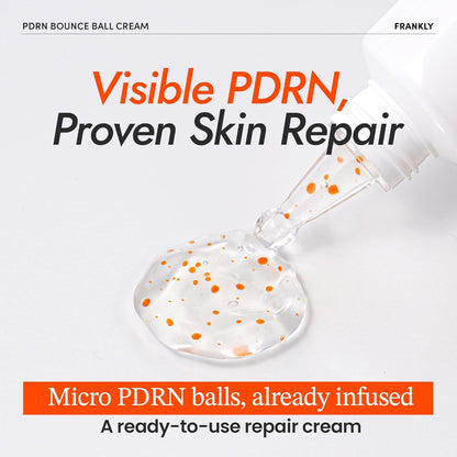FRANKLY Salmon PDRN Bounce Ball Cream – 99% Pure Salmon DNA Moisturizer for Skin Repair & Glow | Post Microneedling Recovery & Barrier Repair | Lightweight Gel Cream | Korean Skincare
