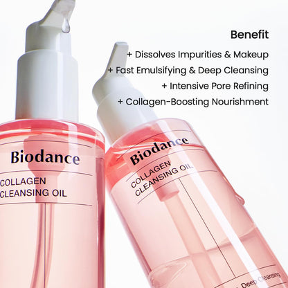 BIODANCE Collagen Cleansing Oil, Facial Oil Cleanser, Gentle Makeup Remover, Bleackhed and Whitehead Remover for Sensitive Skin, Korean Skin Care