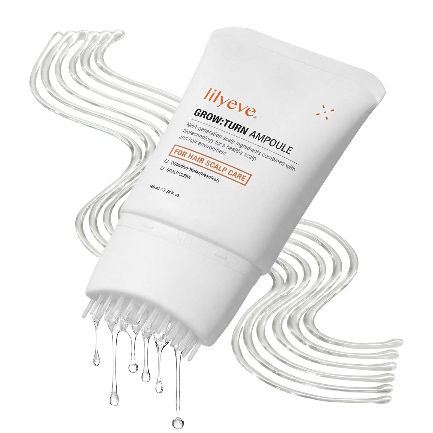 Lilyeve GROWTURN Exosome Hair Growth Serum with Built-In Brush, Built-In Brush Serum with Biotin, Caffeine & Peptides for Thinning & Flat Hair, Non-Greasy & Fragrance-Free, Korean Hair Care