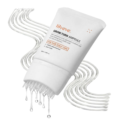 Lilyeve GROWTURN Exosome Hair Growth Serum with Built-In Brush, Built-In Brush Serum with Biotin, Caffeine & Peptides for Thinning & Flat Hair, Non-Greasy & Fragrance-Free, Korean Hair Care