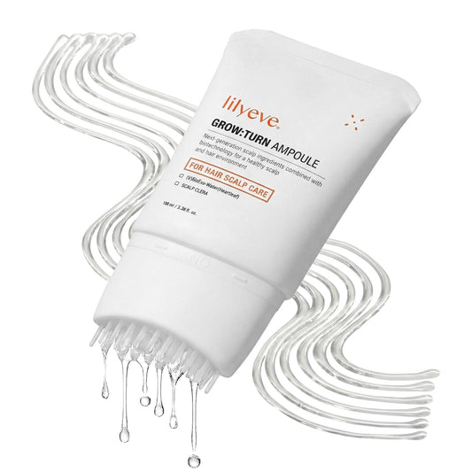 Lilyeve GROWTURN Exosome Hair Growth Serum with Built-In Brush, Built-In Brush Serum with Biotin, Caffeine & Peptides for Thinning & Flat Hair, Non-Greasy & Fragrance-Free, Korean Hair Care
