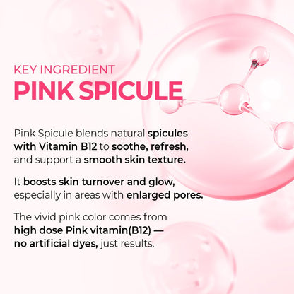 Dr.Melaxin Cyano Pink Spicule Serum with Vitamin B12, Liquid Microneedle Facial Treatment for Enlarged Pores, Niacinamide for Texture Refining & Renewal