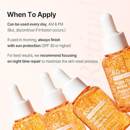 mixsoon PDRN Collagen Retinal 6 Capsule Serum, Retinal Copper Peptides Serum With Niacinamide, Firming Serum for Fine Lines & Texture Care