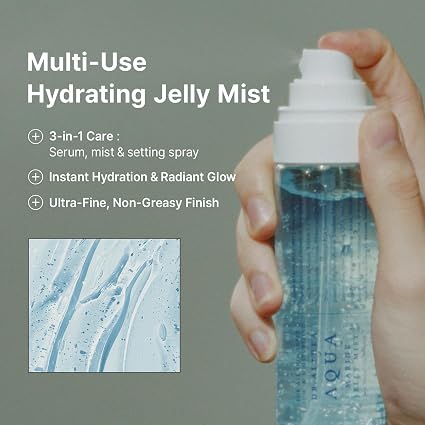 Dr.Althea Aqua Marine Jelly Mist, 3.38 Fl Oz, Korean Vegan Skin Care-Lightweight, Ultra-Fine Facial Mist Spray, Hydrating Serum with Vegan PDRN & Triple Hyaluronic Acid