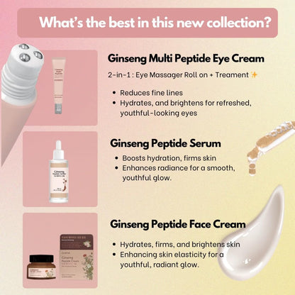 Glamfox Ginseng Peptide Anti-Aging Face Cream- With 86% Ginseng Extract, 9x Peptides, 5x Ceramides