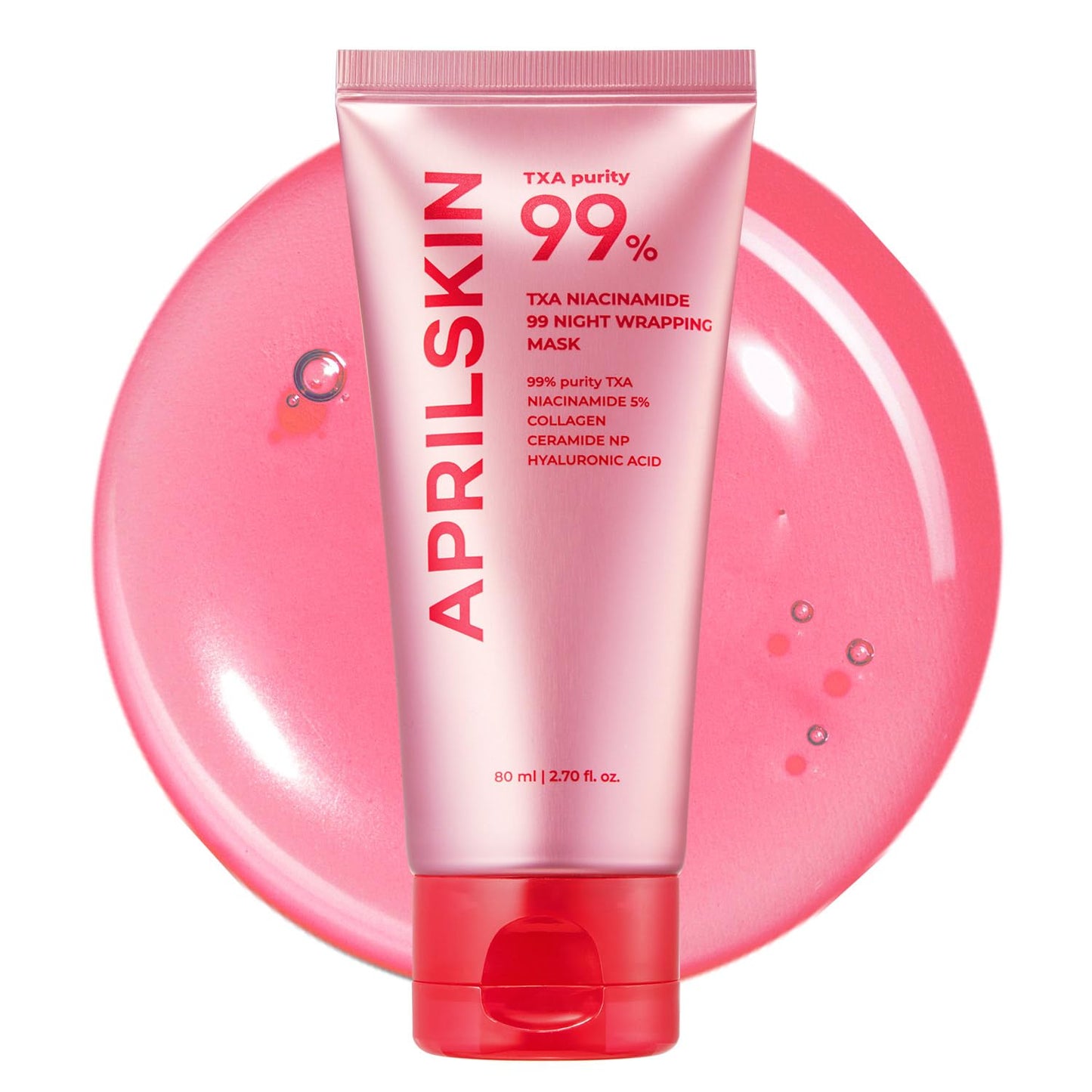 APRILSKIN TXA Niacinamide 99 Overnight Wrapping Mask, 99% High-Purity TXA+Niacinamide for Uneven Skin Tone, Overnight Skin Booster for Toning Care, Firming & Pore Care