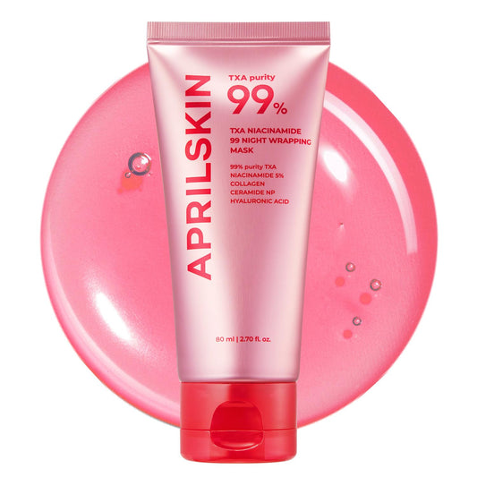 APRILSKIN TXA Niacinamide 99 Overnight Wrapping Mask, 99% High-Purity TXA+Niacinamide for Uneven Skin Tone, Overnight Skin Booster for Toning Care, Firming & Pore Care
