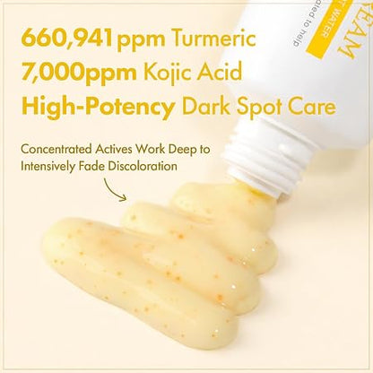 TOSOWOONG Kojic Acid Turmeric Cream for Dark Spots & Hyperpigmentation | 99% Purity Kojic Acid 7,000ppm + 660,941ppm Turmeric, Capsule for Dark Spots & Even Tone, Korean Skincare, 50ml/1.69 fl oz